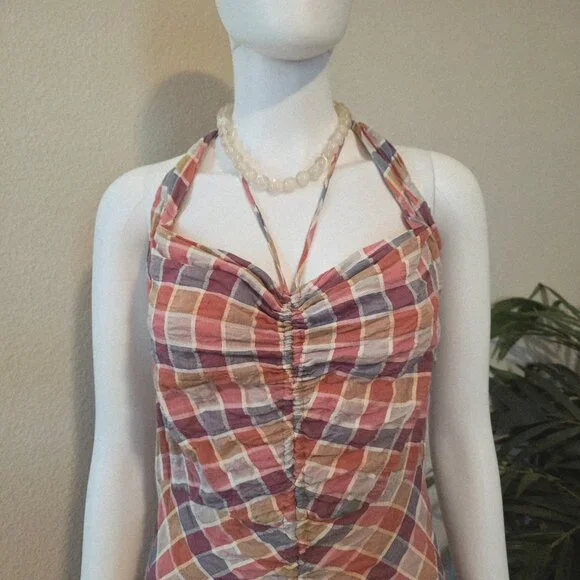 Free People Rainbow Dreams Plaid Dress in Pink/Combo - Picture 9 of 16